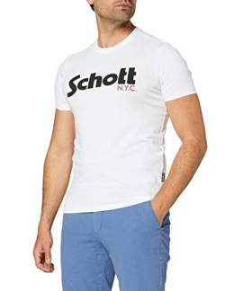 Schott NYC Herren Logo T-Shirt, Weiß (White White), Small von Schott NYC