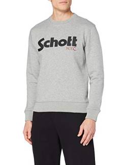 Schott NYC Herren Swcrew Sweatshirt, Grau (Heat.Grey Heat.Grey), XX-Large von Schott NYC