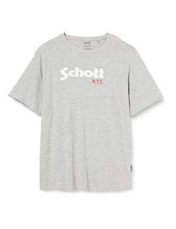 Schott NYC Herren Tslogo T-Shirt, H Grau, 4XL von Schott NYC
