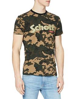 Schott NYC Herren Tslogo T-Shirt, Mehrfarbig (Camo Kaki Camo Kaki), XX-Large von Schott NYC