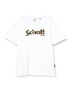 Schott NYC Herren Tslogo T-Shirt, Weiss/Camo, 4XL von Schott NYC