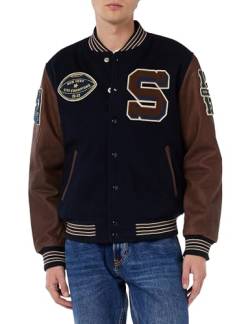 Schott NYC Herren lcteddybd2 Jacke, Navy/Cordovan, S von Schott NYC