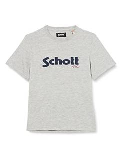 Schott NYC Mädchen TSLOGOBOY T-Shirt, Heather Grey, 8 Jahre von Schott NYC