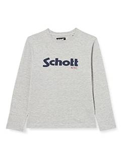 Schott NYC Mädchen TSLOGOMLBOY T-Shirt, Heather Grey, 10 Jahre von Schott NYC