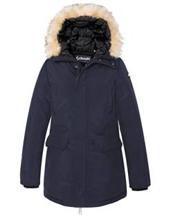 Schott NYC Unisex Jktnellyw Schott Kunstfell Parka mit Kapuze, Marineblau, M von Schott NYC