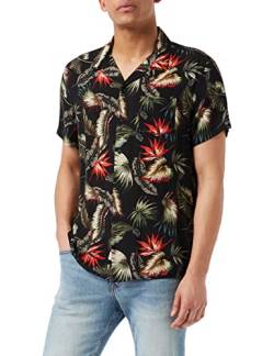 Schott Nyc Herren Shrivera Freizeithemd, Schwarz (Black Tropical Black Tropical), Medium von Schott NYC