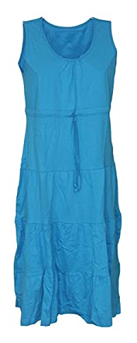 Schuerzenfabrik Kleid Hauskleid Gartenkleid Strandkleid Jersey rot, blau, lila, Größe:42, Farbe:blau von Schuerzenfabrik