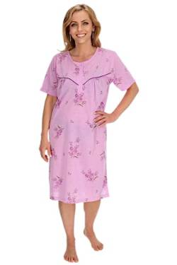 Schuerzenfabrik - Nachthemd für Damen Kurzarm Damennachthemd Nachthemden Damen kurzärmlig Größe L / 44, lila von Schuerzenfabrik