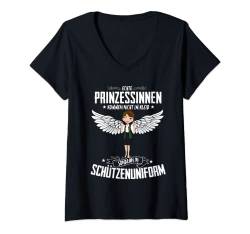 Damen Schützenfest Frauen - Echte Prinzessinnen - Uniform T-Shirt mit V-Ausschnitt von Schützenfest - Die geilste Jahreszeit