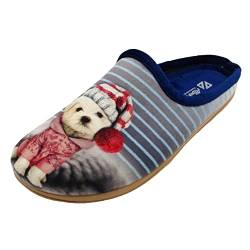 Schuhkönig ALBEROLA HAUSSCHUH/PANTOFFEL HELLE SOHLE HUND MIT PUDELMÜTZE STREIFEN X27836A (eu_footwear_size_system, adult, numeric, medium, numeric_36) von Schuhkönig