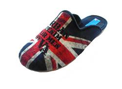 Schuhkönig ALBEROLA Hausschuh/Pantoffel HELLE Sohle Herren Flagge England Black AC1273 (eu_footwear_size_system, adult, men, numeric, medium, numeric_41) von Schuhkönig