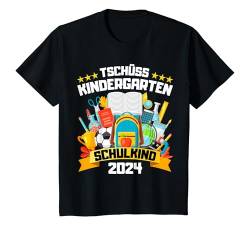 Kinder Einschulung Tschüss Kindergarten Schulkind 2024 Kitaabgänger T-Shirt von Schulanfänger TShirt Schulanfang, Einschulung Deko