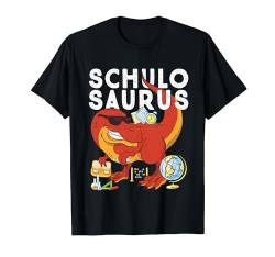 Einschulung 2024 Junge Dinosaurier SCHULOSAURUS Lehrer T-Shirt von Schulanfang Einschulungsgeschenke Jungen