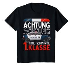 Kinder Einschulung 2024 Junge Polizei Achtung 1. Klasse Schulstart T-Shirt von Schulanfang Einschulungsgeschenke Jungen