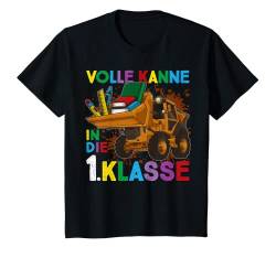 Kinder Einschulung 2024 für Jungen Traktor VOLLE KANNE 1. KLASSE T-Shirt von Schulanfang Einschulungsgeschenke Jungen