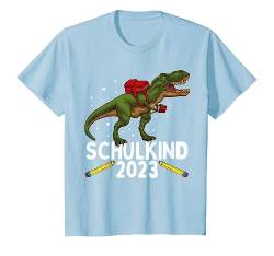Kinder Einschulung Junge Dinosaurier SCHULKIND 2023 Cooles T-Shirt von Schulanfang Einschulungsgeschenke Jungen