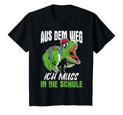 Kinder Aus Dem Weg Ich Muss In Die Schule - Einschulung Dino T-Shirt von Schulbeginn Dino Bekleidung & Geschenkideen