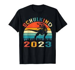 Schulkind 2023 Junge Dinosaurier Einschulung Schulanfang T-Shirt von Schulkind 2023 Einschulung Schulanfang Shop