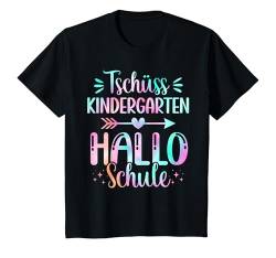 Kinder Schulkind 2024 Tschüss Kindergarten Hallo Schule Einschulung T-Shirt von Schulkind 2024 Jungen Mädchen Schule Einschulung