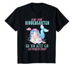 Kinder Schulkind 2024 Bye Bye Kindergarten Abschied Einschulung T-Shirt von Schulkind 2024 Mädchen Erstklässler Meerjungfrau