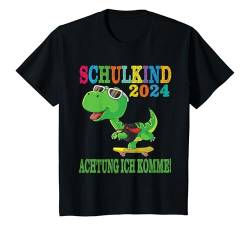 Kinder Jungen Schulanfang Schultüte Dinosaurier Schulkind 2024 T-Shirt von Schulkind 2024 Tshirt für den Schulanfang