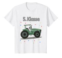 Kinder Kinder Schüler Schulanfang 5 Klasse Schule Trecker T-Shirt von Schulkind Kindergarten Grundschule Mädchen Jungen