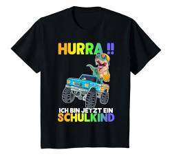 Kinder Hurra ich bin ein Schulkind 2024 Dino Einschulung 1. Klasse T-Shirt von Schulkind junge Erstklässler Kindergarten Abschied