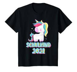 Kinder Mädchen Einhorn Einschulung Schulkind 2021 Schultüte T-Shirt von Schulstarter