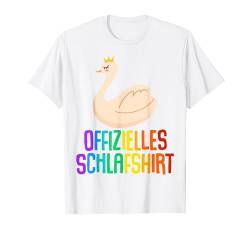 Offizielles Schlafshirt Pyjama Nachthemd Schwan Fun Geschenk T-Shirt von Schwan Schlaf Geschenkidee Langschläfer Faulenzer