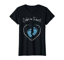 Liebe im Bauch Gender Reveal Junge Boy Schwanger Geschenk T-Shirt von Schwangerschaft Schwanger Mama Mutter Geschenkidee