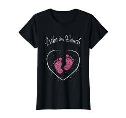 Liebe im Bauch Gender Reveal Mädchen Girl Schwanger Geschenk T-Shirt von Schwangerschaft Schwanger Mama Mutter Geschenkidee