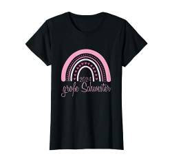 Große Schwester 2024 Mädchen Regenbogen Baby T-Shirt von Schwangerschaft Verkündung Baby Geschenk Geburt