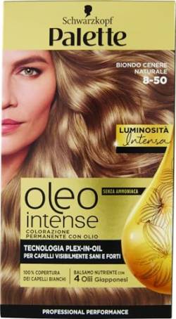 Schwarzkopf Oleo Palette, permanente Färbung Professionelle Abdeckung weißes Haar, 8-50 Blondine Naturasche, 1 Pack von Schwarzkopf
