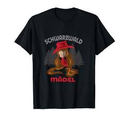 Schwarzwaldmädel Schwarzwaldmaidli Bollenhut T-Shirt von Schwarzwald Mädchen Bollenhut Tracht Wollrose