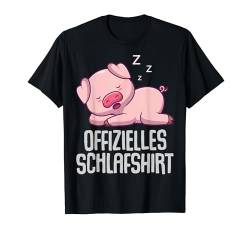 Offizielles Schlafshirt Pyjama Schwein Sau Lustig Geschenk T-Shirt von Schwein Sau Geschenkidee Langschläfer Faulenzer