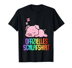 Offizielles Schlafshirt Pyjama Schwein Sau Lustig Geschenk T-Shirt von Schwein Sau Geschenkidee Langschläfer Faulenzer