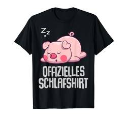 Offizielles Schlafshirt Pyjama Schwein Sau Lustig Geschenk T-Shirt von Schwein Sau Geschenkidee Langschläfer Faulenzer