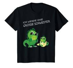 Kinder Outfit Spruch Ich werde grosse Schwester Baby Dino Design T-Shirt von Schwester Baby Nachwuchs Geschwister Spruch Dino