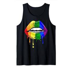 Lippen gay Pride month LGBT Kussmund Community CSD Pride Tank Top von Schwul Lesben Festival LGBTQ Regenbogen Flagge