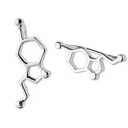 ScienceFox Serotonin Molekül Atom Ohrringe Ohrstecker aus 925 Sterlingsilber in 3 Farben: Silber, Gold, Rosegold (Silber) von ScienceFox