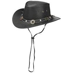 Scippis Concho Lederhut Classic Cowboyhut Australienhut (M/56-57 - schwarz) von Scippis