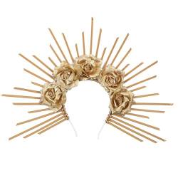 Scnvsi Damen-Kopfschmuck, stilvolles Sonnen-Stirnband, modischer Kopfschmuck, eleganter Kopfschmuck aus Legierungsmaterial für Partys und Hochzeiten von Scnvsi