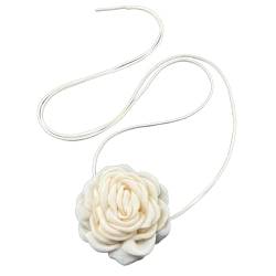 Scnvsi Elegante florale Halsband-Halskette, stilvolle Gothic-Stoff-Blumen-Seil-Halskette, Stoff-Material, florales Halsstück für Frauen von Scnvsi
