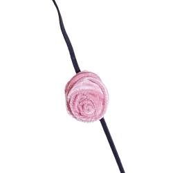 Scnvsi Stilvolle Rosenblüten-Halskette, Simulationsblumen-Halskette, Damen-Velvet-Schlüsselbeinkette, auffälliges Halsband-Zubehör von Scnvsi