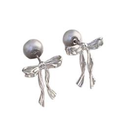 Scnvsi Süße süße Perlen-Bowknot-Ohrstecker, elegante Piercing-Ohrringe, Modeschmuck, einfache Ohrringe für Frauen und Mädchen von Scnvsi