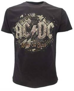 AC/DC Original Rock or Bust T-Shirt mit Etikett und Originalitätsetikett T-Shirt, Schwarz , Large von Sconosciuto