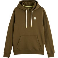 SCOTCH & SODA Herren Hoodie - Essential Logo Badge Hoodie, Kapuze, Langarm, Baumwolle, braun, XL von Scotch & Soda