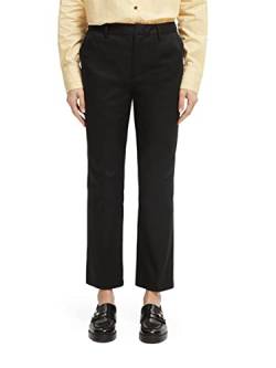 Scotch & Soda Damen Abott - Mid Rise taps toelopende chino in biologisch katoen Hose, Black 0008, 25W / 30L EU von Scotch & Soda