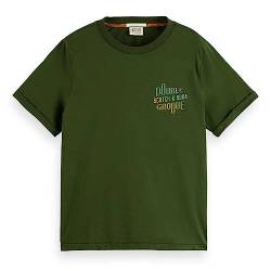 Scotch & Soda Damen Cotton In Conversion Double Groove Regular Fit T-Shirt, Field Green 4876, M von Scotch & Soda