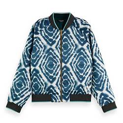 Scotch & Soda Damen Reversible Bomber Jacket Bomberjacke, Disco tie dye Bottle Green 6371, M von Scotch & Soda